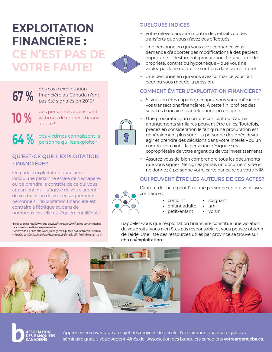 infographie - exploitation financière : ce n'est pas de votre faute!